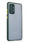 Samsung Galaxy A72 Kılıf a Şeffaf Silikon - Koyu Yeşil-1