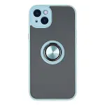 Apple İphone 14 Kılıf Montreal Yüzüklü Silikon Kapak - Buz Mavi-1