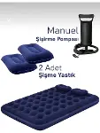 Çift Kişilik Şişme Yatak Dahili Pompalı 203x152x22 Cm 2 Yastıklı-3