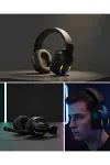 RGB Aydınlatmalı Kablosuz Oyuncu Kulaklığı Konsol ve PC Uyumlu-1