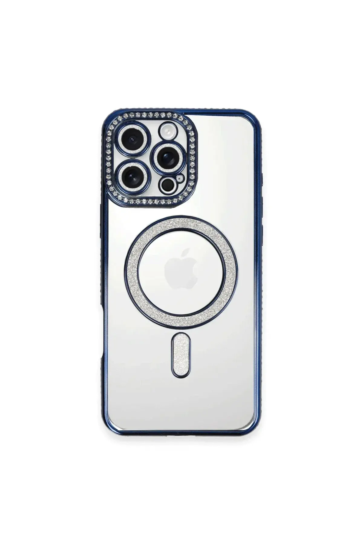 Apple iPhone 16 Pro Max Kılıf Joke Simli Magneticsafe Kılıf - Lacivert