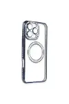 Apple iPhone 16 Pro Max Kılıf Joke Simli Magneticsafe Kılıf - Lacivert-2