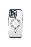 Apple iPhone 16 Pro Max Kılıf Joke Simli Magneticsafe Kılıf - Lacivert-1