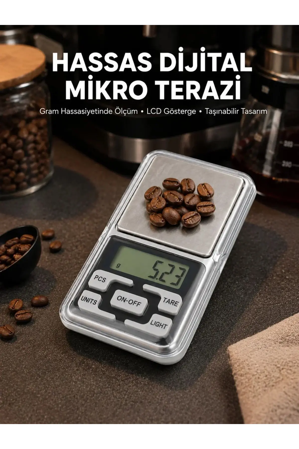 300 Gr Hassas Cep Terazisi Mavi Işıklı LCD Ekranlı
