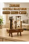 Deniz Feneri Tasarımlı Ahşap Kum Saati – Retro Masa Aksesuarı Yeni Nesil-1