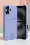 Apple iPhone 16 Kılıf Kelvin Kartvizitli Silikon - Derin Mor-2