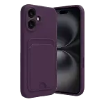 Apple iPhone 16 Kılıf Kelvin Kartvizitli Silikon - Derin Mor-3