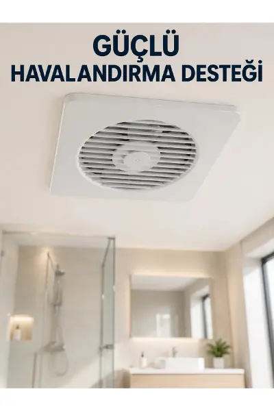 Dekoratif Banyo ve Mutfak Aspiratörü 150 mm 20,8 x 20,8 cm 20 W Havalandırma Fanı