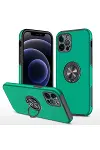 Apple iPhone 12 Pro Max Kılıf Elit Yüzüklü Kapak - Yeşil-1