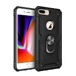 Apple iPhone 7 Plus Kılıf Sofya Yüzüklü Silikon Kapak - Siyah-2