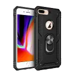 Apple iPhone 7 Plus Kılıf Sofya Yüzüklü Silikon Kapak - Siyah-3