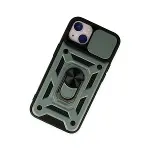 Apple İphone 14 Kılıf Pars Lens Yüzüklü Silikon - Yeşil-3