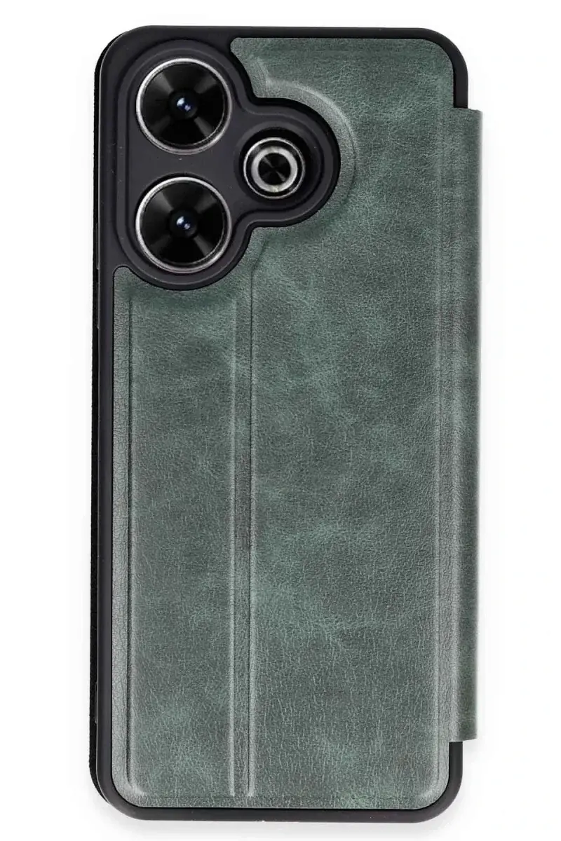 Xiao Red 13 4G Kılıf Flip Cover - Koyu Yeşil