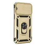 Apple İphone 14 Pro Kılıf Pars Lens Yüzüklü Silikon - Gold-2
