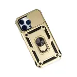 Apple İphone 14 Pro Kılıf Pars Lens Yüzüklü Silikon - Gold-3
