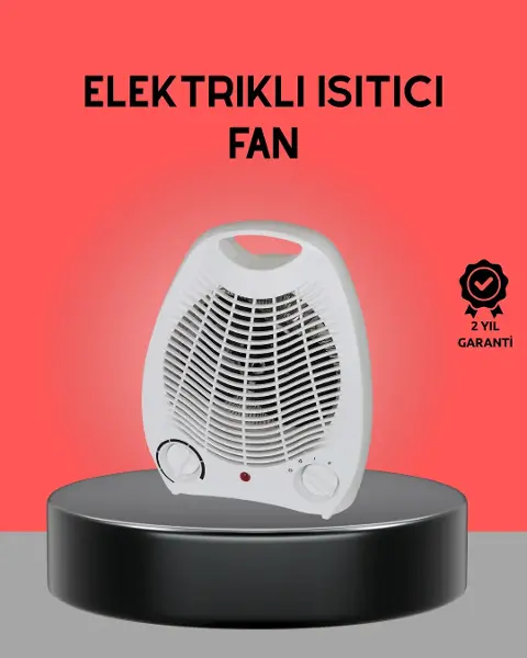 Mini Elektrikli Isıtıcı 2000W – Termostatlı Fanlı Isıtma, Taşınabilir Tasarım