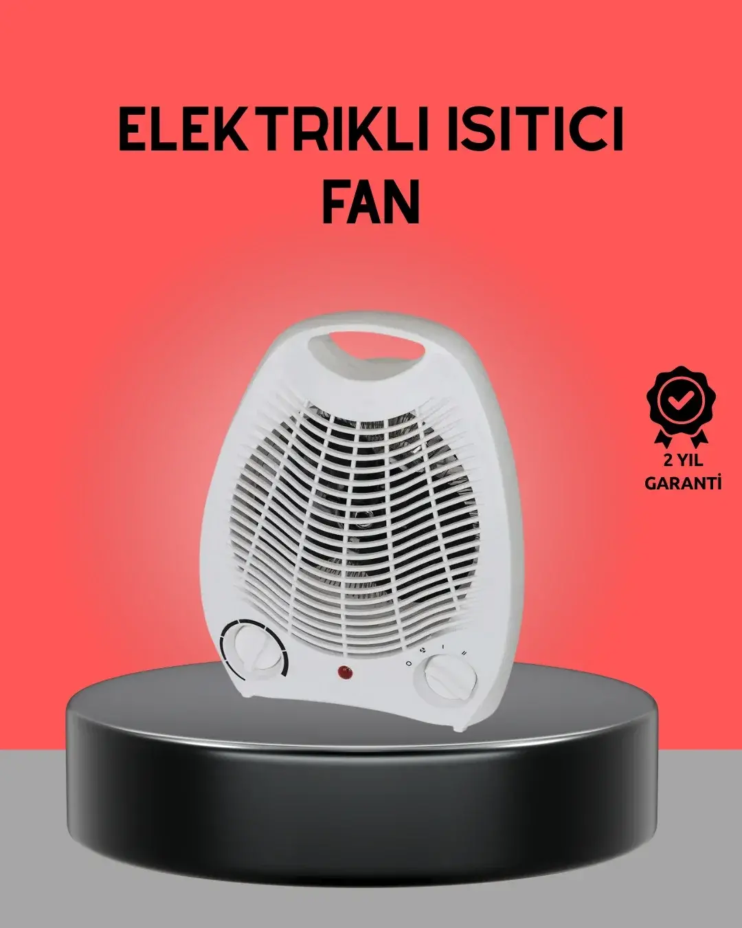 Mini Elektrikli Isıtıcı 2000W – Termostatlı Fanlı Isıtma, Taşınabilir Tasarım