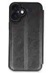 Apple iPhone 16 Kılıf Flip Cover - Siyah-1