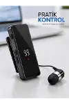 Taşınabilir Bluetooth Kulaklık Dijital Göstergeli Klipsli Tek Kulaklıklı Kompakt Cihaz-4