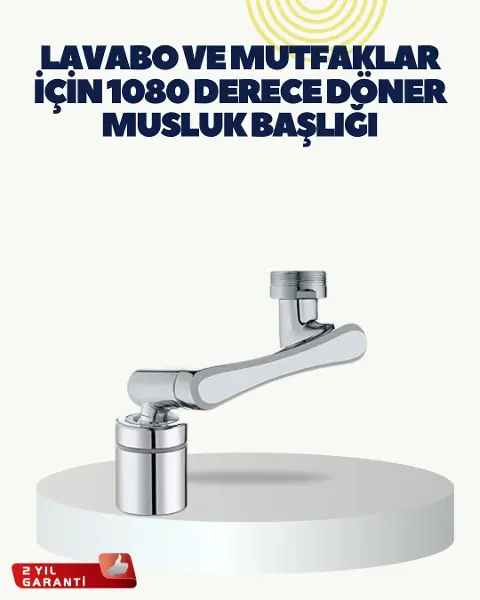 Çok Yönlü Dönebilen Musluk Başlığı 2 Fonksiyonlu Su Akışı