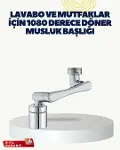 Çok Yönlü Dönebilen Musluk Başlığı 2 Fonksiyonlu Su Akışı-1