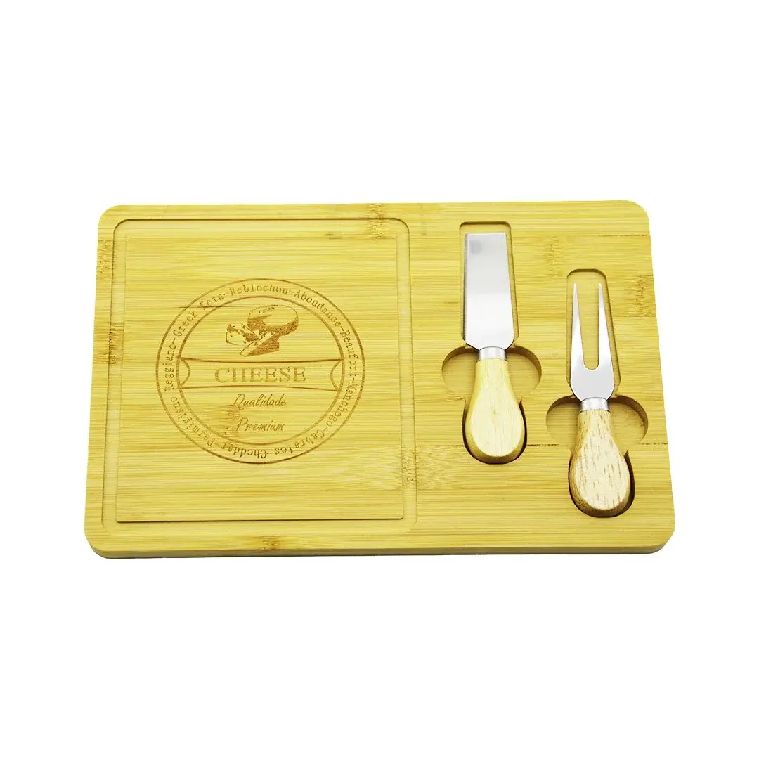 Bıçak Sağ 19X29CM -1.5CM Ahşap Bambu Kahvaltı Peynir Sunum Tabak 2PEYNİR Bıçak=ahşap Saplı