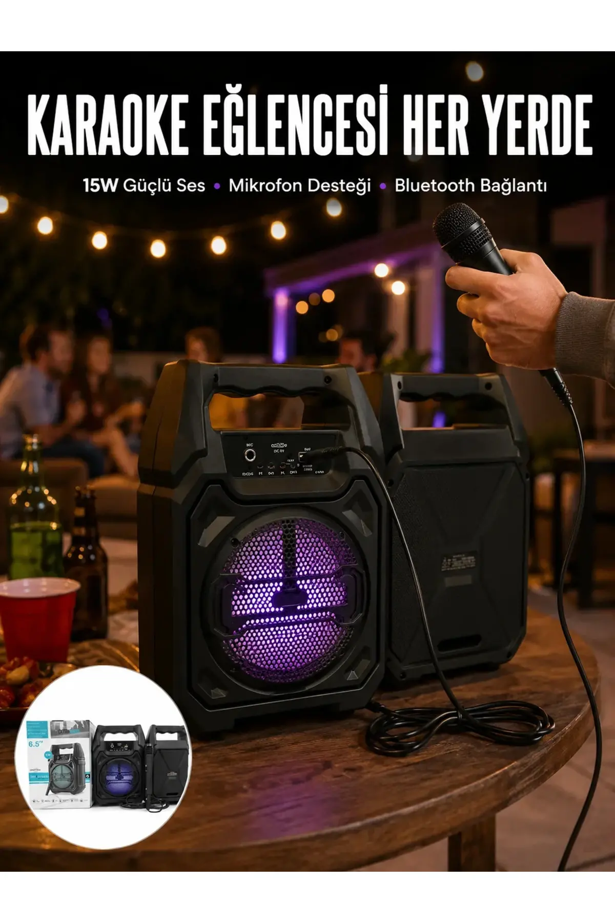 Kablosuz 6.5 İnç TWS Bluetooth Hoparlör Yeni Nesil