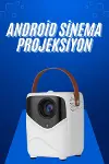 HD Ayaklı Portatif Projeksiyon Cihazı Android İşlemcili Sinema Projektörü-1