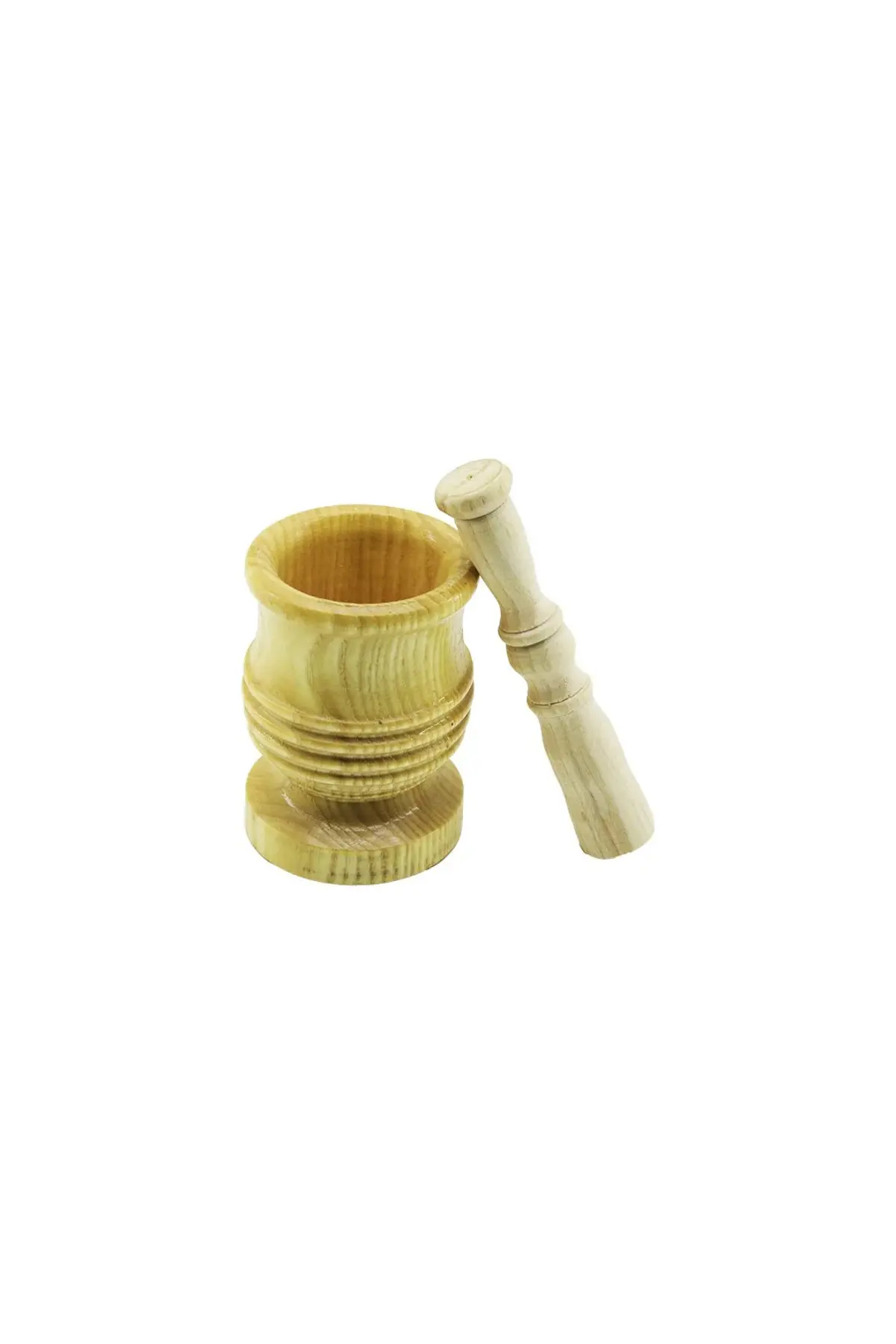 Büyük Boy Lüx Ahşap Havan Sarımsak Dövecek Ç: 8.3CM--D: 7CM--Y: 12CM Fileli Ambalaj