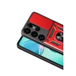 Samsung Galaxy S26 Ultra Pars Lens Yüzüklü Silikon - Kırmızı-2