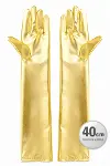 Altın Renk Dirsek Altı Lüks Saten Eldiven 40 Cm-3