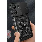 Xiao Red 13c Kılıf Pars Lens Yüzüklü Silikon - Siyah-2