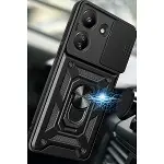 Xiao Red 13c Kılıf Pars Lens Yüzüklü Silikon - Siyah-3