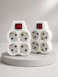 Anahtarlı 4’lü Priz Adaptörü Direkt Duvar Prizine Takılan Priz Çoklayıcı 2’li Set-3