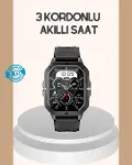 3 Kordonlu Akıllı Saat Uzun Pil Süreli-1