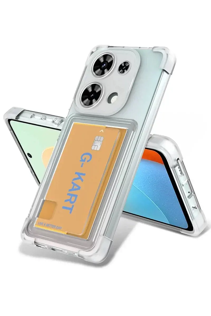 Xiao Red Note 13 Pro 4G Kılıf Kart Şeffaf Silikon - Şeffaf