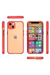 Apple iPhone 13 Mini Kılıf a Şeffaf Silikon - Kırmızı-2