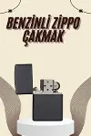 Çakmak Parlak Siyah Benzinli Çakmak Cep Boy Doldurulabilir-2