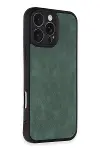 Apple iPhone 16 Pro Kılıf Aras Deri Kapak - Koyu Yeşil-2