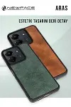 Apple iPhone 16 Pro Kılıf Aras Deri Kapak - Koyu Yeşil-3