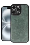 Apple iPhone 16 Pro Kılıf Aras Deri Kapak - Koyu Yeşil-1