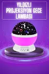 Yıldız Görünümlü Gece Lambası Renkli Masa Lambası Gökyüzü Projeksiyon-1