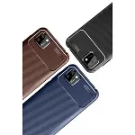 Huawei Y5p Kılıf Auto Focus Karbon Kapak - Kahverengi-3