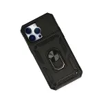 Apple İphone 14 Pro Max Kılıf Pars Lens Yüzüklü Silikon - Siyah-3