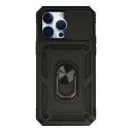 Apple İphone 14 Pro Max Kılıf Pars Lens Yüzüklü Silikon - Siyah-1