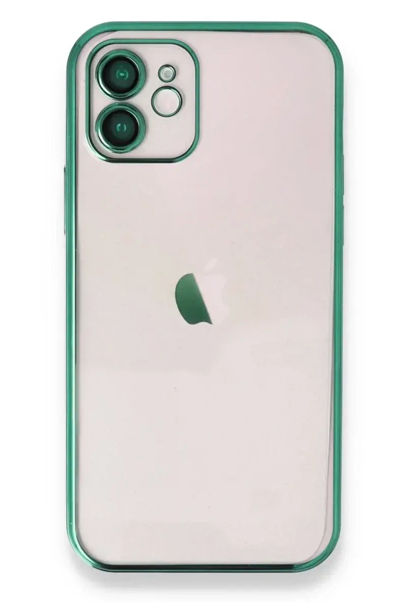 Apple iPhone 12 Kılıf Razer Lensli Silikon - Yeşil