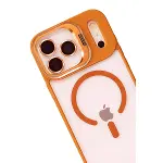 Joko Apple İphone 17 Pro Max Rem Lensli Magsafe Standlı Kapak - Turuncu-3