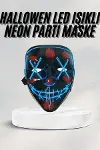 Led Işıklı Neon Maske Cadılar Bayramı Maskesi Korkunç Korku Maskesi-2