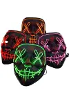 Led Işıklı Neon Maske Cadılar Bayramı Maskesi Korkunç Korku Maskesi-3