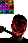 Led Işıklı Neon Maske Cadılar Bayramı Maskesi Korkunç Korku Maskesi-1